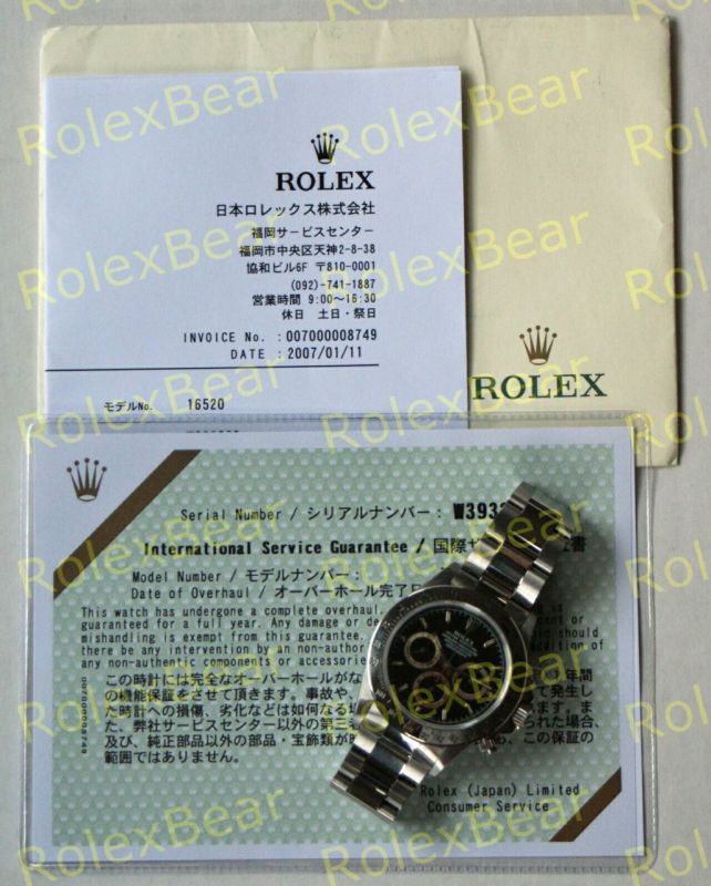 Rolex watch listing