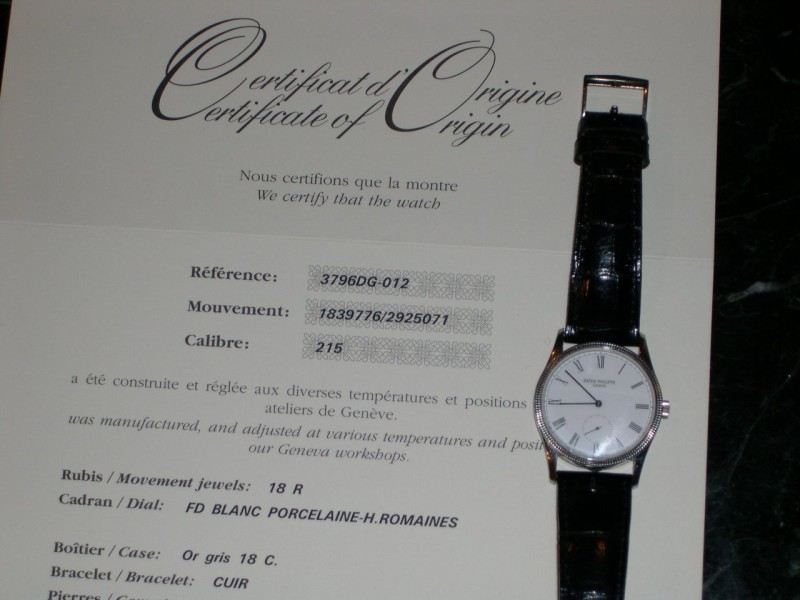 Patek Philippe watch listing