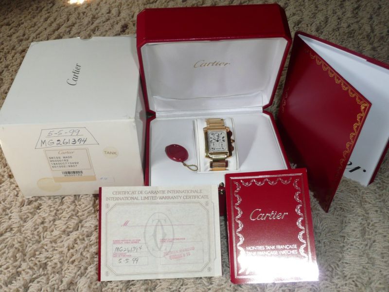 Cartier watch listing
