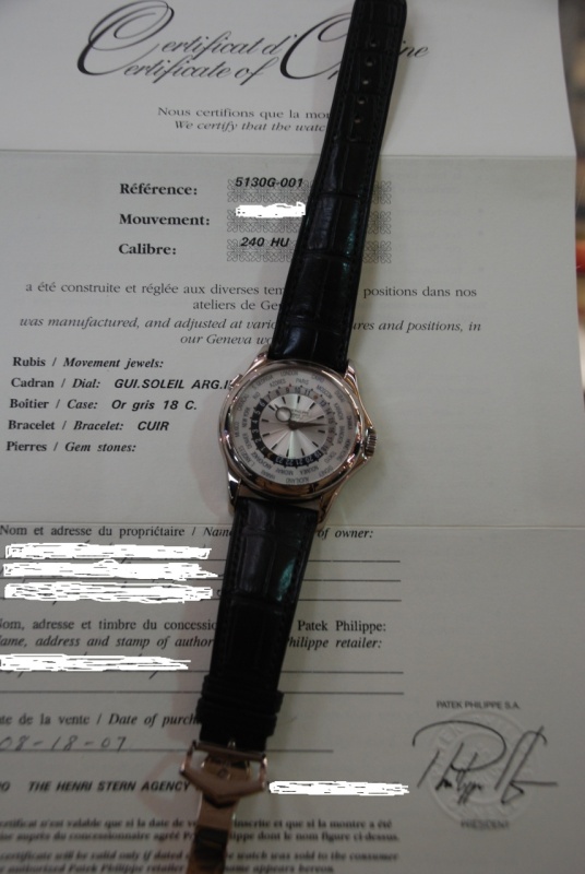 Patek Philippe watch listing