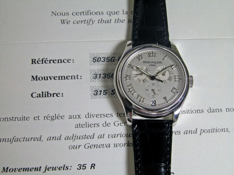 Patek Philippe watch listing
