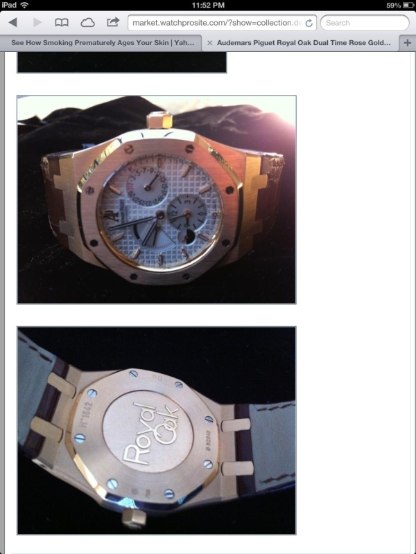 Audemars Piguet watch listing