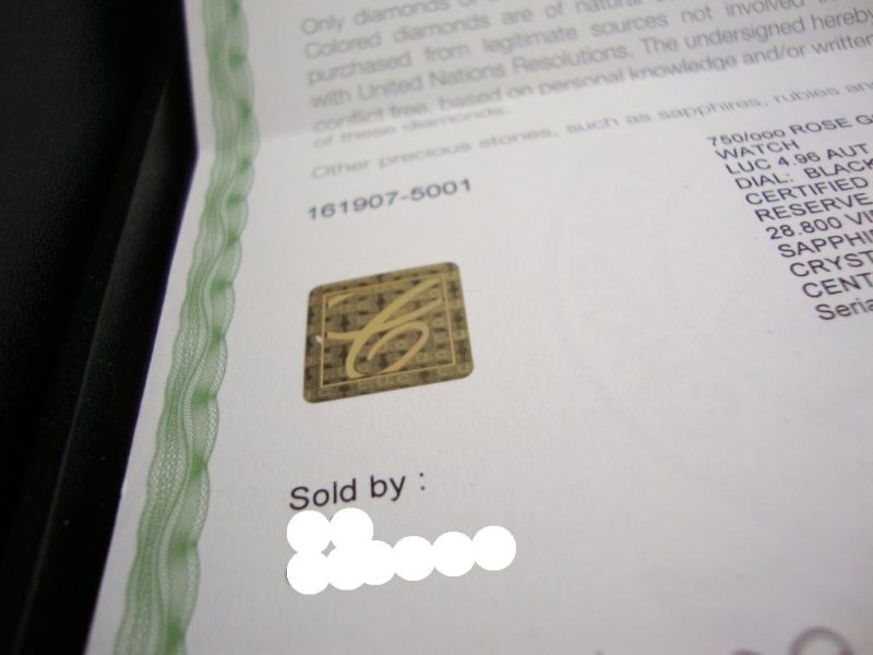 Chopard watch listing