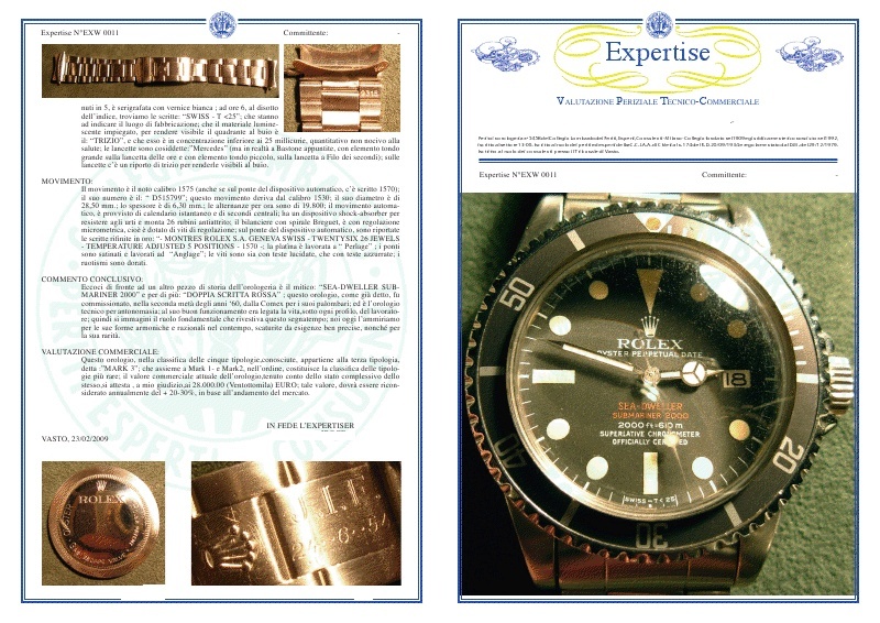 Rolex watch listing