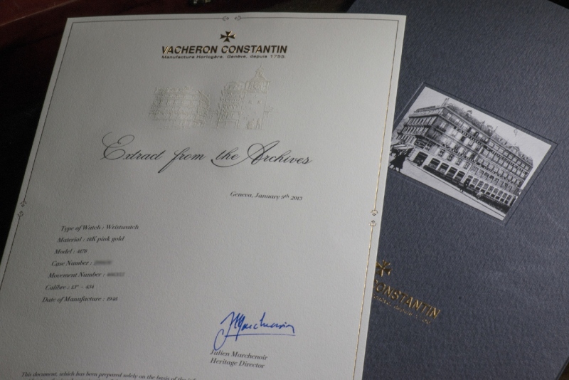 Vacheron Constantin watch listing