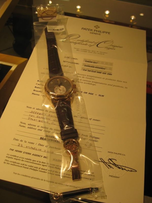 Patek Philippe watch listing