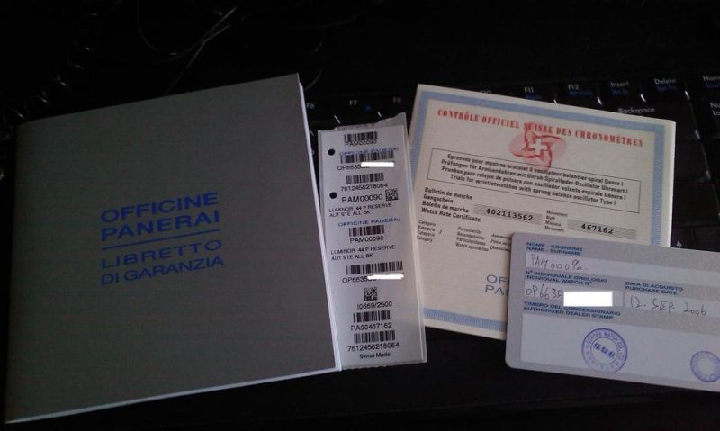 Panerai watch listing