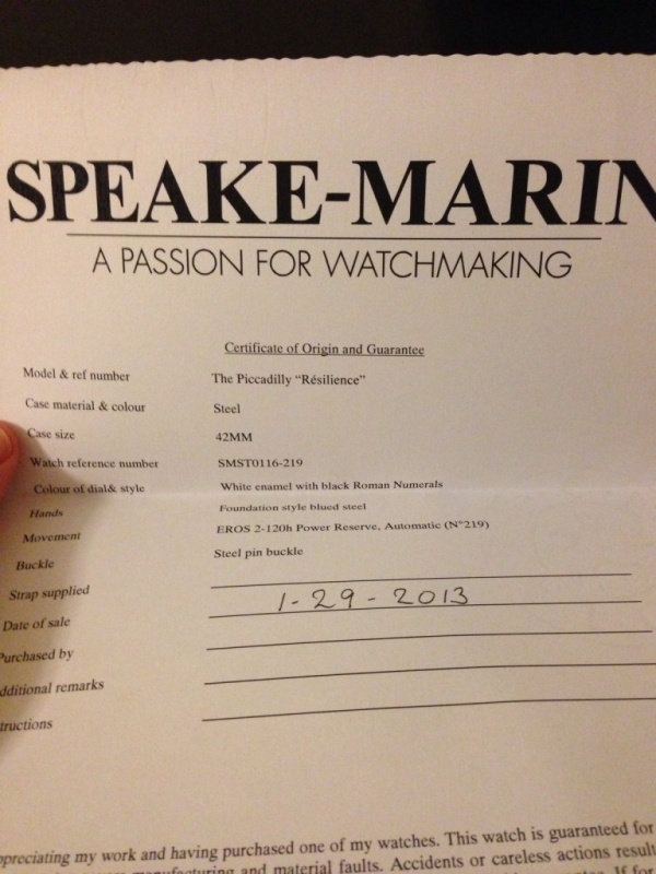 Speake-Marin watch listing