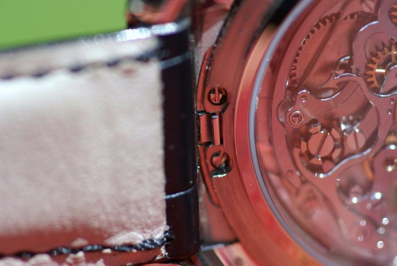 hinge back release mechanism partially exposed