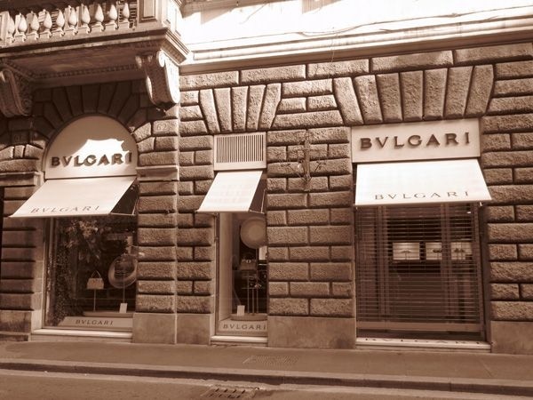 The Bulgari Accessories store across the street