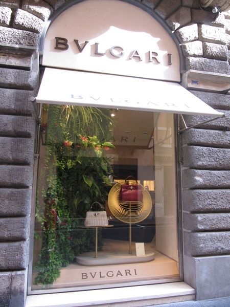 The Bulgari Accessories store across the street