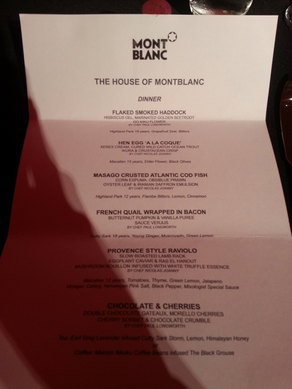 Very creative dishes and whiskey cocktails pairing