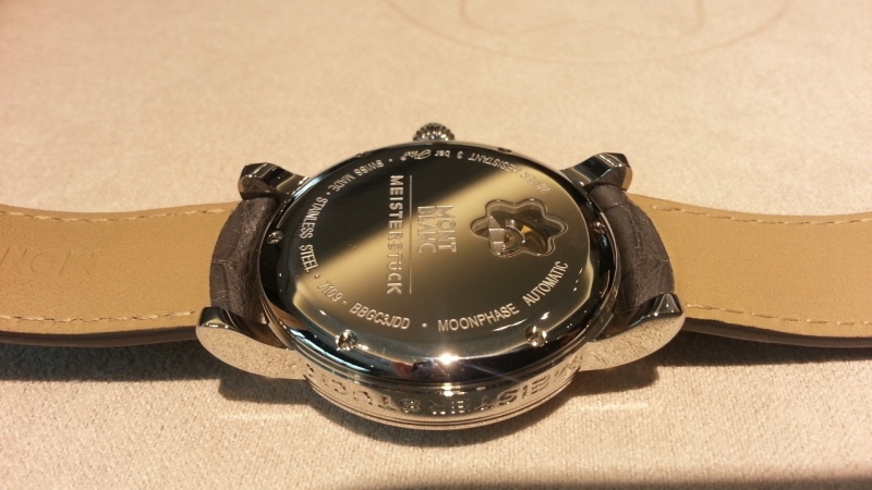 The back of the Star Ladies Moonphase Automatic. Only the balance wheel can be seen via a MB emblem glass. Makes alot of sense as the movement decoration is very basic.