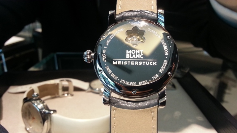 I love the ladies Star Moonphase caseback with the glass Montblanc emblem showing just the balance wheel