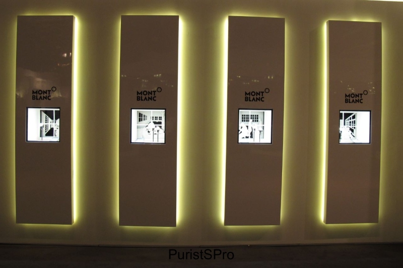 Walls to the entrance of the Montblanc booth