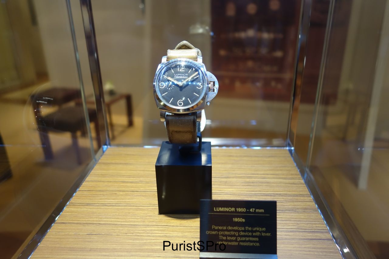 Clean, classic, sober. The design of the original 1950s Panerai Luminor.