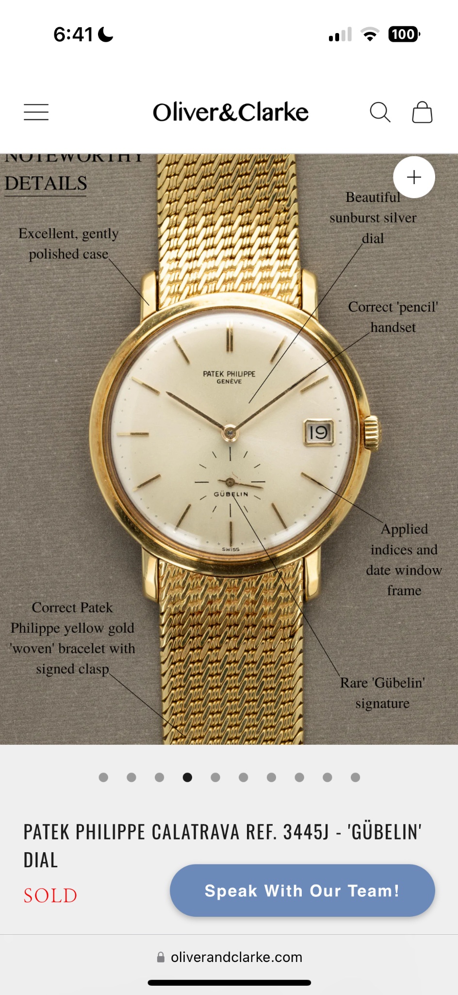Watch by Patek Philippe, calatrava, 3445