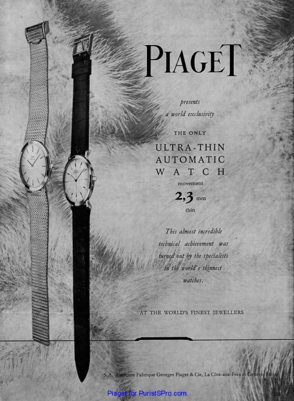 A black & white advertisement for extra-plat watches from 1960.