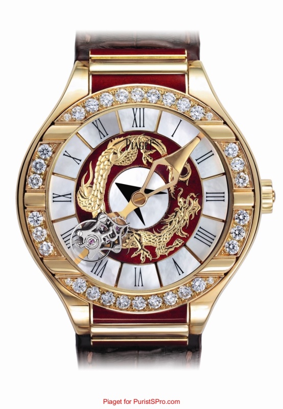 This custom Tourbillon Relatif is decorated with a Chinese theme.