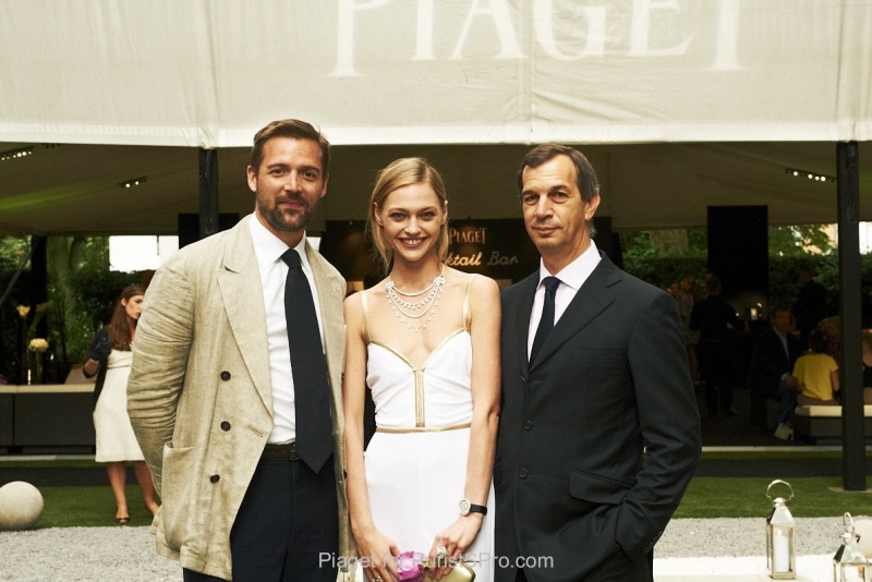 CEO Philippe Léopold-Metzger, Model Sasha Pivovarova and Designer Patrick Grant