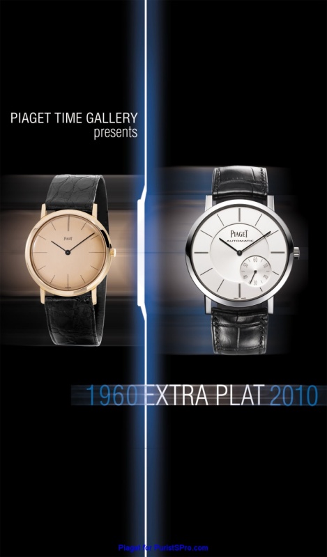 The flyer for Piaget's Time Gallery Event celebrating 50 years of excellence in the creation of ultra-thin watches.