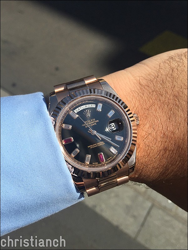 Rolex - Rolex Day-Date II Rose Gold 218235 Diamond and Ruby