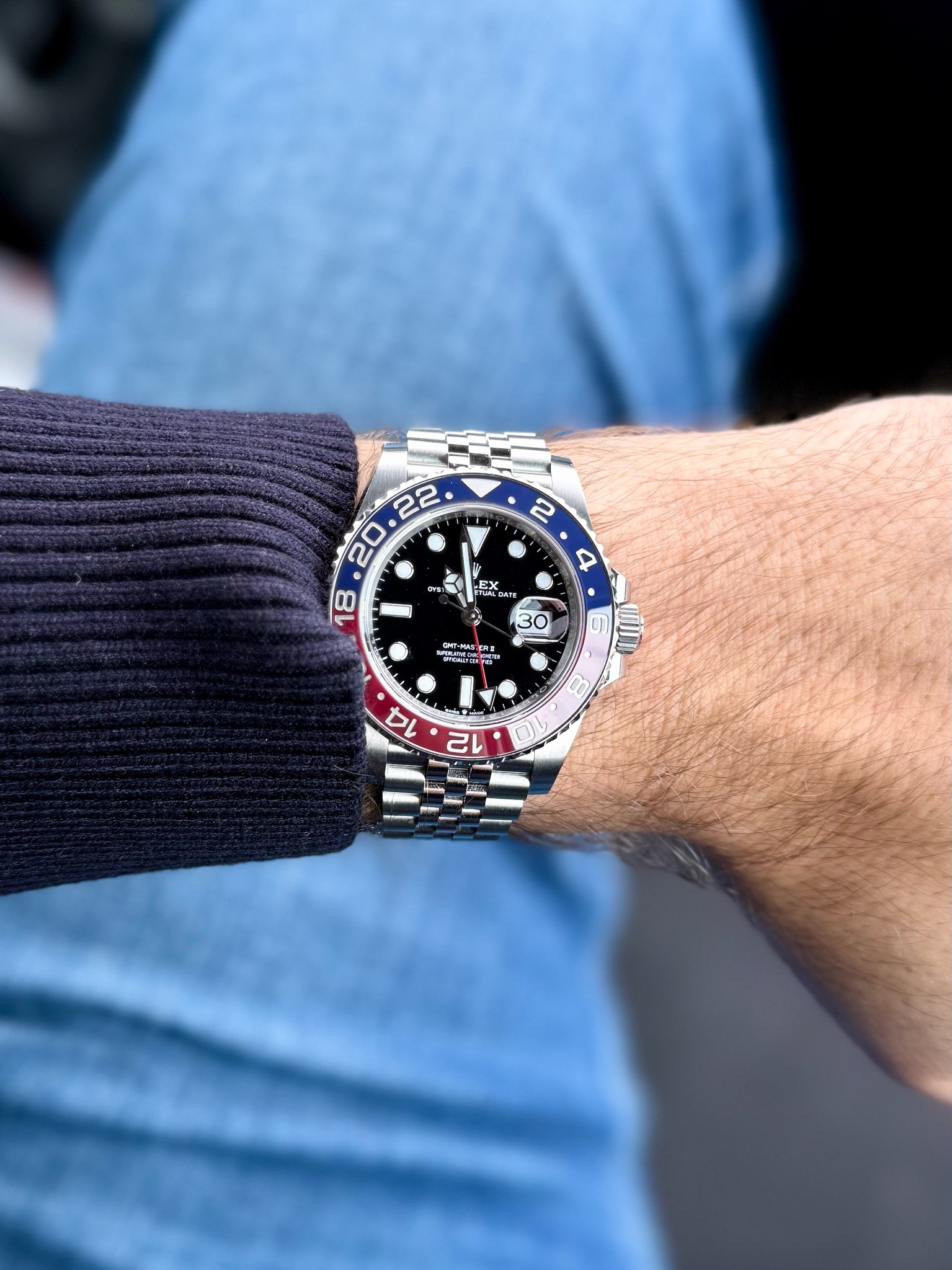 Watch by Rolex, GMT Master II, 126710BLRO