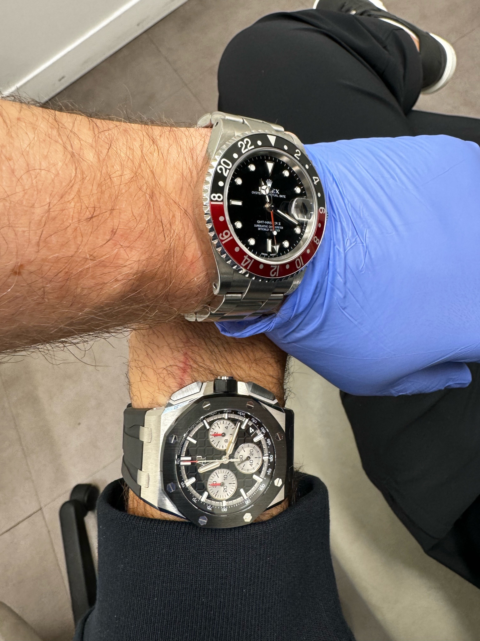 Watch by Rolex, Audemars Piguet, Royal Oak Offshore, Chronograph Tour Auto, GMT Master II, 16710