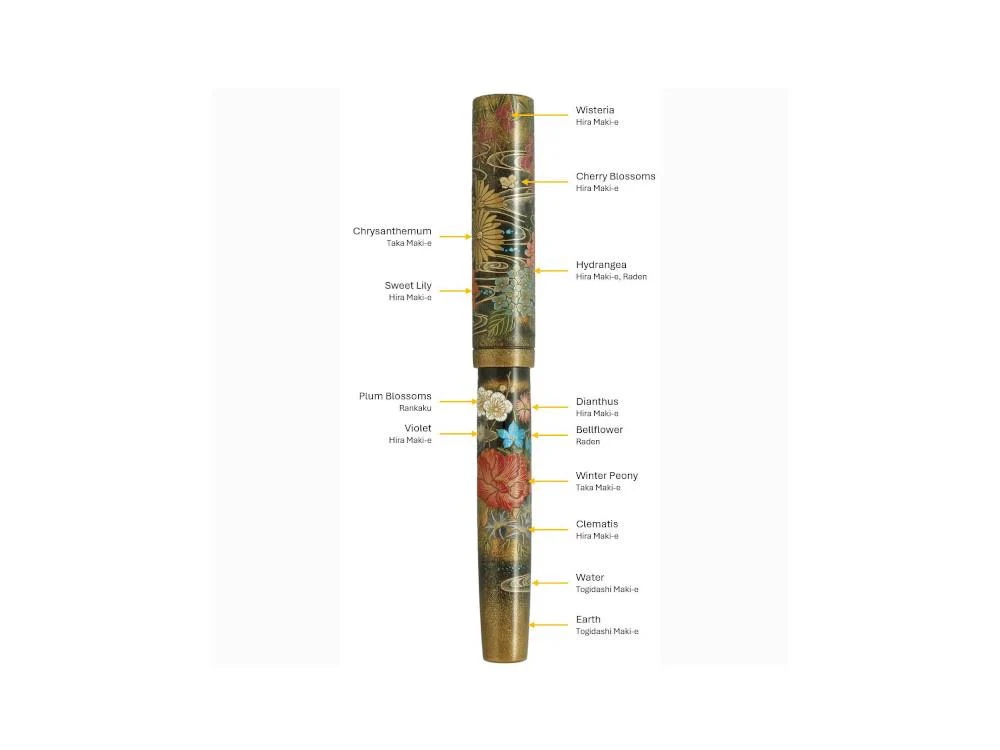 a.Namiki様 Namiki Maki-E fountain pen with Rankaku and Raden, limited to 99