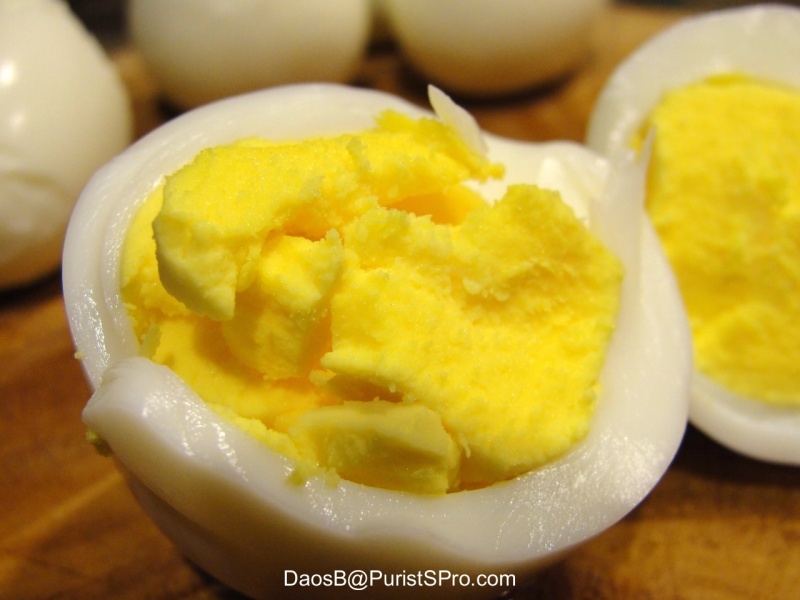 The yolk should be light and creamy.