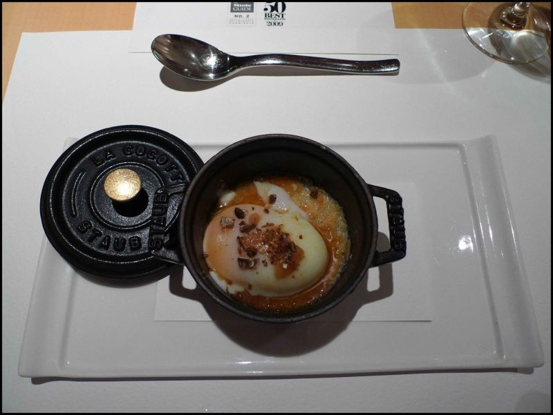 Coddled egg with potato, parmesan and truffle