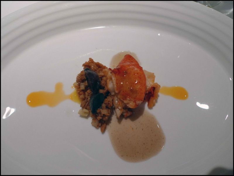 Lobster with oats, gizzard (soft!) and fennel
