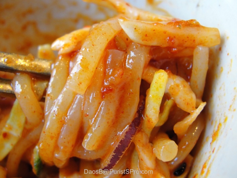 The cold chewy noodles in spicy sauce were my favorite!