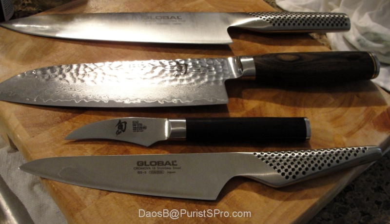 My four favorite kitchen knives.