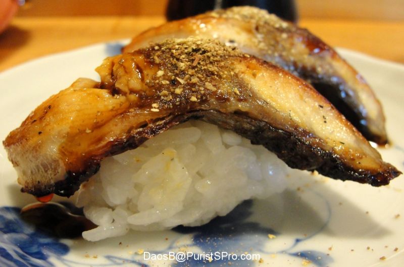 Eel from Korea with citrus pepper.