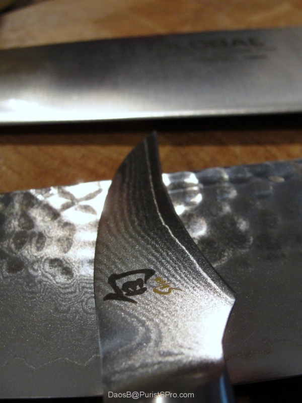 My Shun bird's beak paring knife also has a pretty blade.