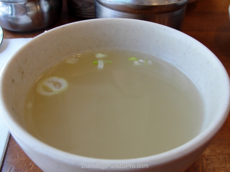 A clear broth to sip alongside your noodles.