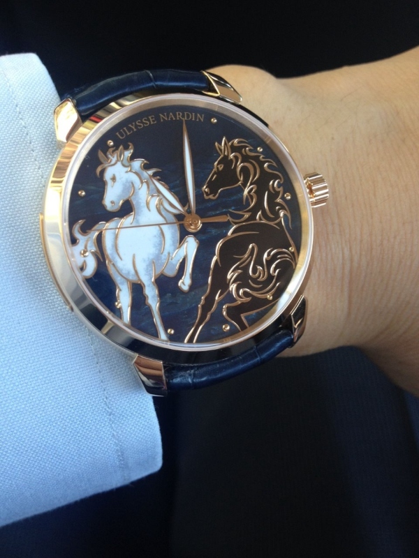 dial matches well with a plain blue dress shirt
