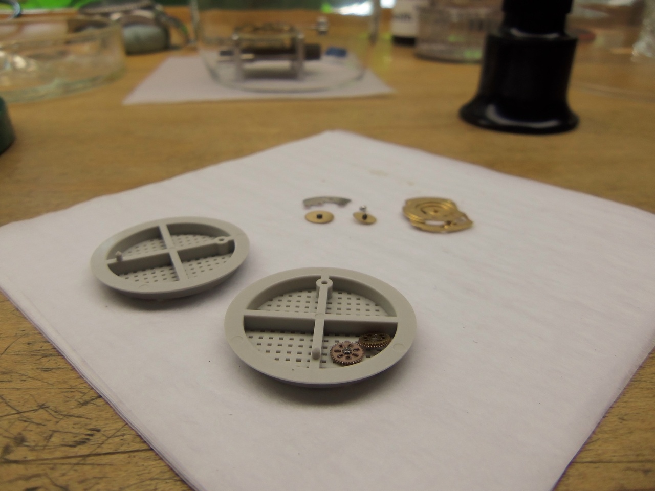 Reverser wheels are placed in a basket.