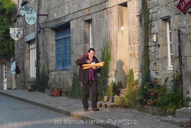 Everyday routine: Bringing home fresh baguettes