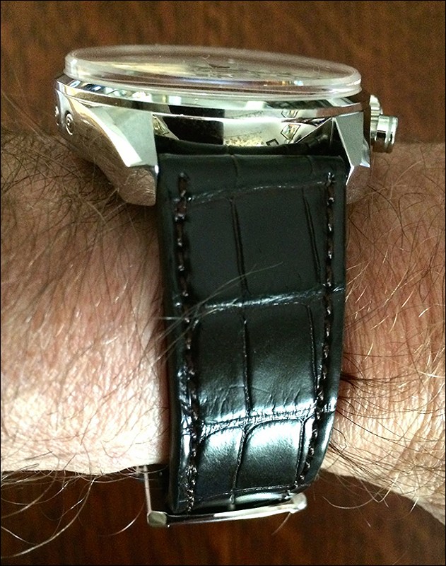 Alligator strap is actually dark brown. 